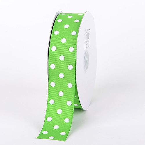 Satin Polka Dot Ribbon Wired White with Black Dots ( W: 1 - 1/2 inch | L: 10 Yards )