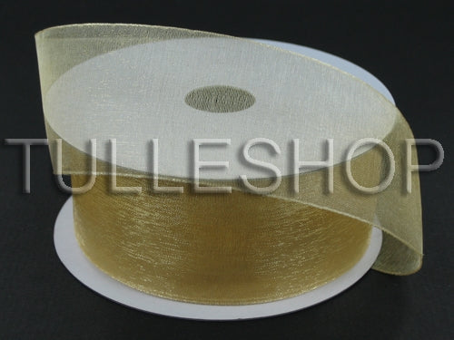 1-1/2 Inch Gold Organza Ribbons