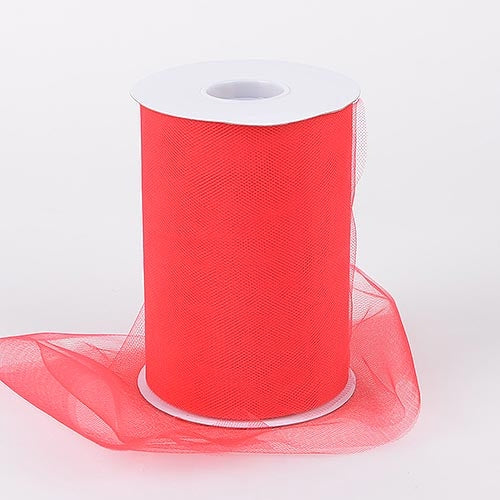 Red 6 Inch Tulle Fabric Roll 100 Yards