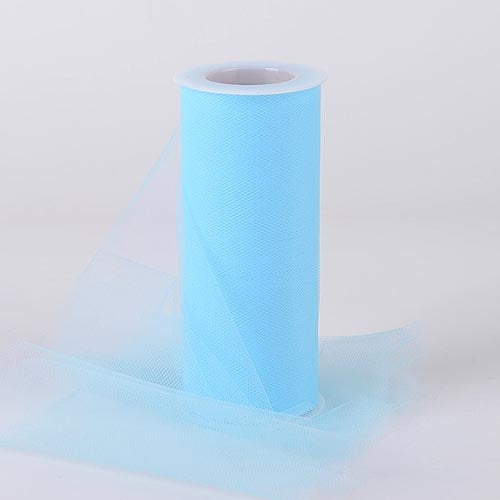 Blue 6”x25 & 12yd Matte Tulle Fabric Roll Spool Bow Decoration