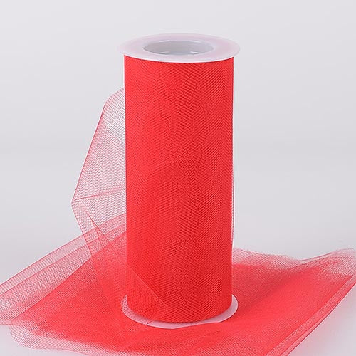 CRASPIRE 2 Roll 200 Yards/600FT Tulle Fabric Rolls Spool for Wedding Party  Decoration, DIY Craft, 6 Inch x 100 Yards Each (Red)