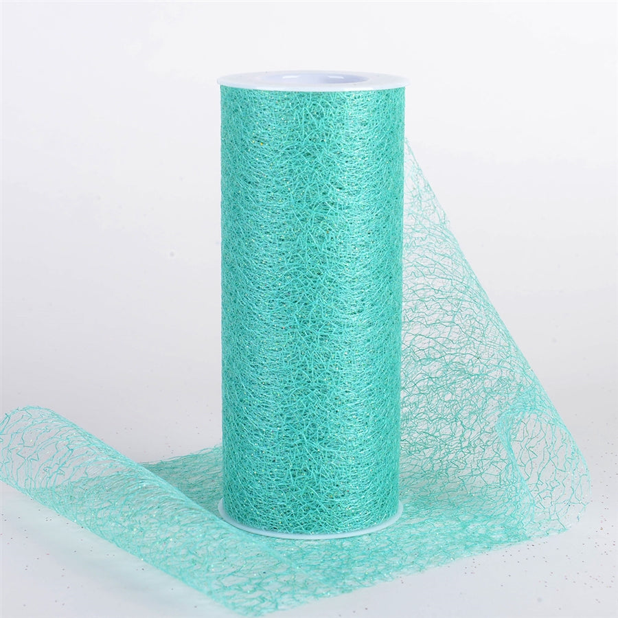 Light Blue Glitter Tulle Roll 6 inch by 10 Yards