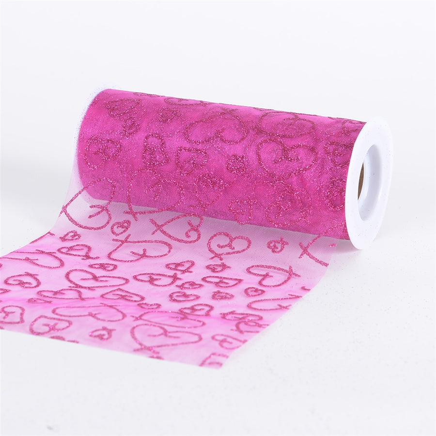  2 Rolls Heart Mesh Tulle Roll Ribbon Valentine's Day