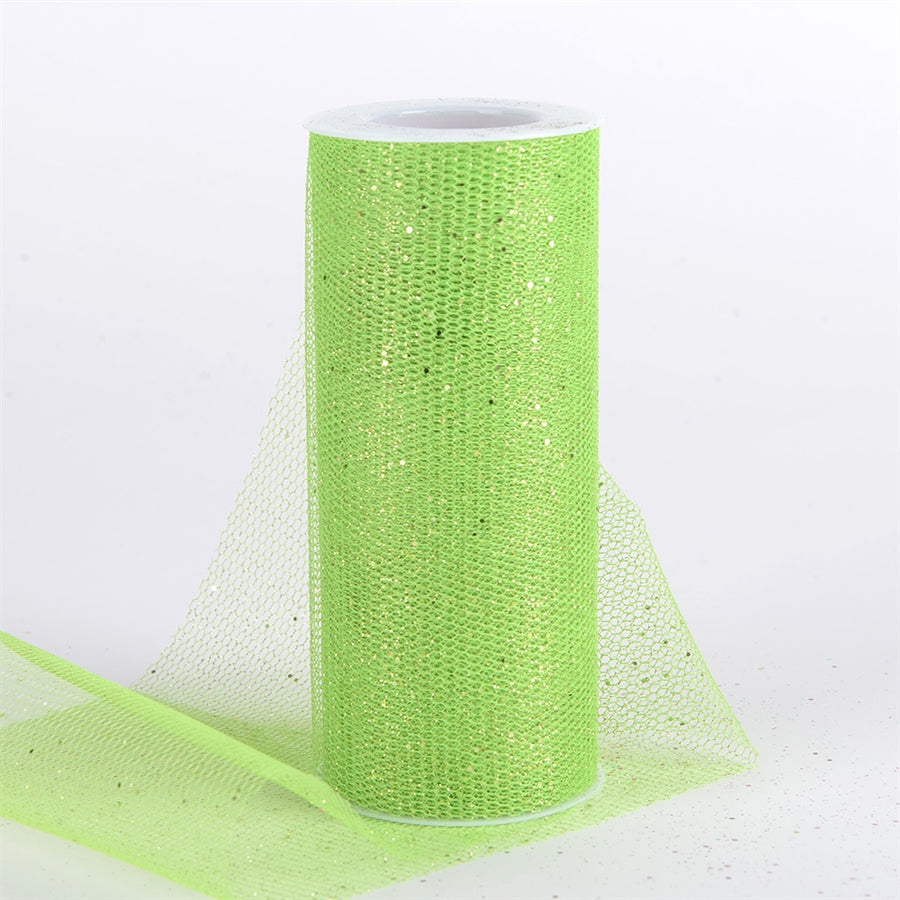 MECCANIXITY 6 Inch 25 Yards Tulle Ribbon Rolls Pastel Netting Fabric Net  Cloth for Gift Wrapping Christmas Wedding DIY Crafts, Olive Green