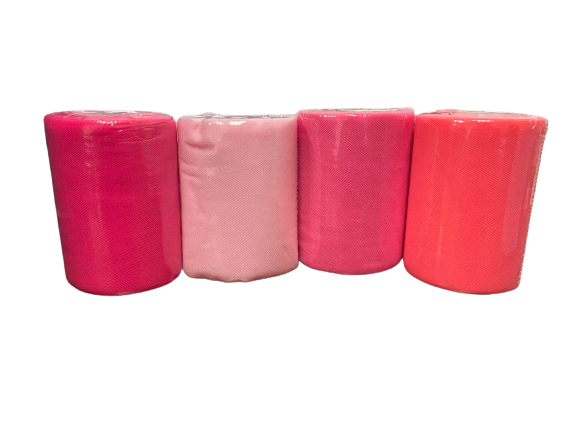 Raspberry Pink Value Tulle Ribbon, 6x100 Yards